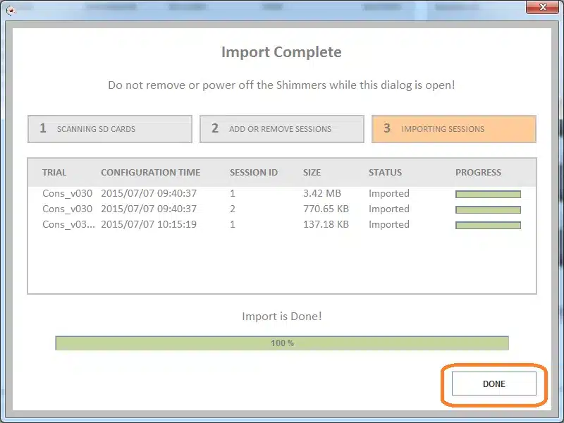 Import complete