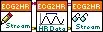 Figure 4‑45 VIs for converting streamed ECG data to HR