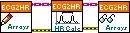 Figure 4‑46 VIs for converting previously captured ECG data to HR