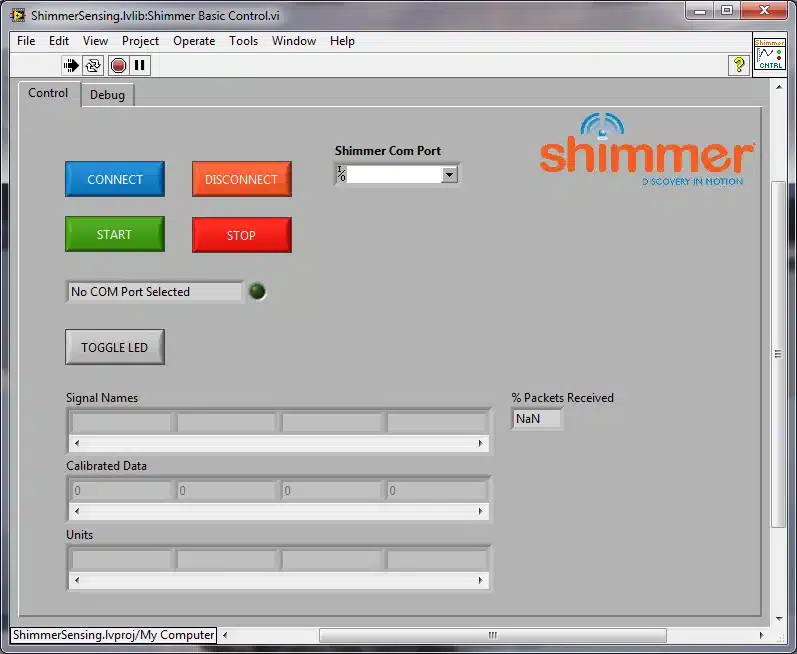Illustration for Starting Shimmer Basic Control.vi